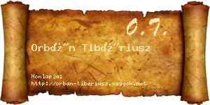Orbán Tibériusz névjegykártya
