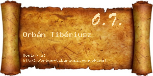 Orbán Tibériusz névjegykártya